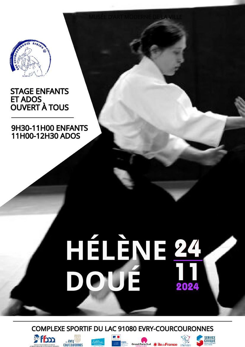 Affiche du Stage d'Aïkido à Évry-Courcouronnes animé par Hélène Doué le dimanche 24 novembre 2024