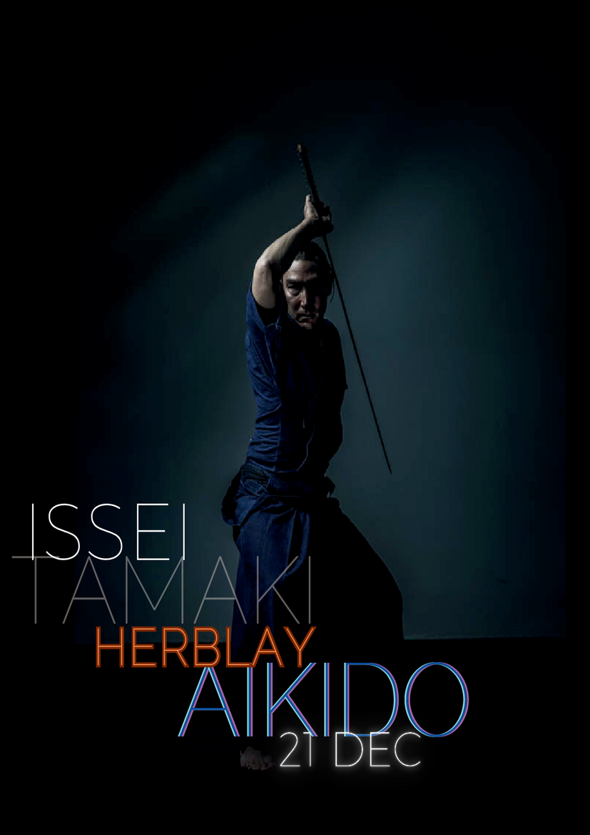 Affiche du Stage d'Aïkido à Herblay-sur-Seine animé par Isseï Tamaki le samedi 21 décembre 2024