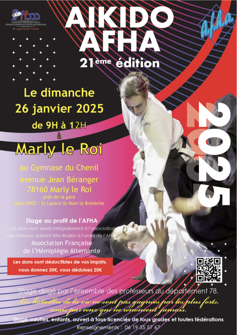 Affiche du Stage d'Aïkido à Marly-le-Roi animé par Dominique Dalet le dimanche 26 janvier 2025