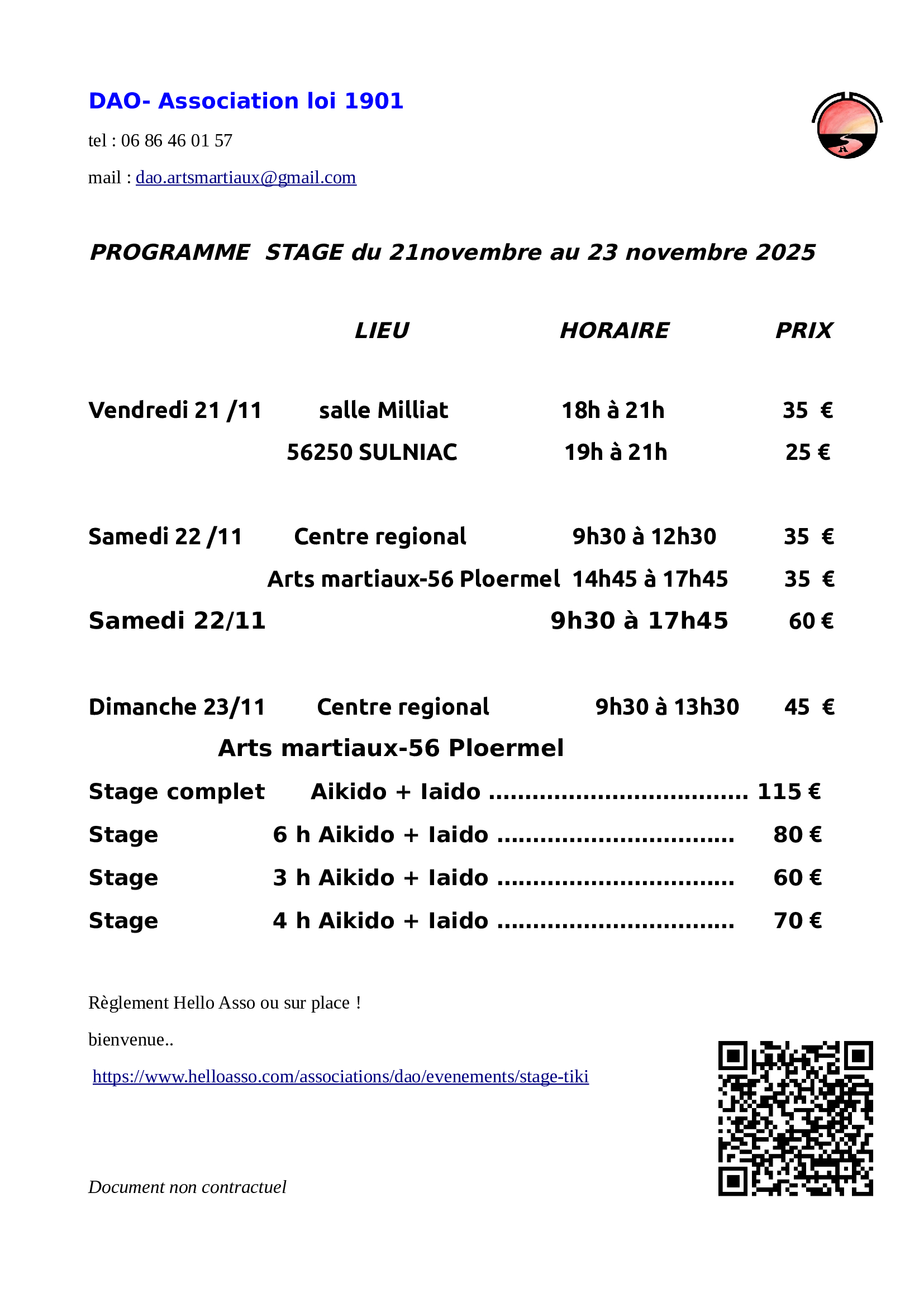 Affiche du Stage d'Aïkido à Ploërmel animé par Malcom Tiki Shewan du vendredi 21 novembre 2025 au dimanche 23 novembre 2025 Affiche du Stage d'Aïkido à Ploërmel animé par Malcom Tiki Shewan du vendredi 21 novembre 2025 au dimanche 23 novembre 2025