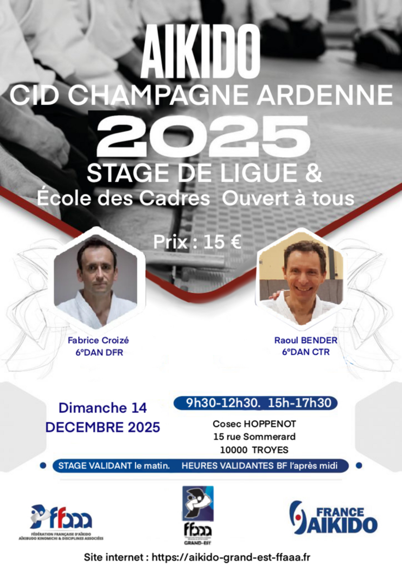Affiche du Stage d'Aïkido à Troyes animé par Fabrice Croizé le dimanche 14 décembre 2025 Affiche du Stage d'Aïkido à Troyes animé par Fabrice Croizé le dimanche 14 décembre 2025