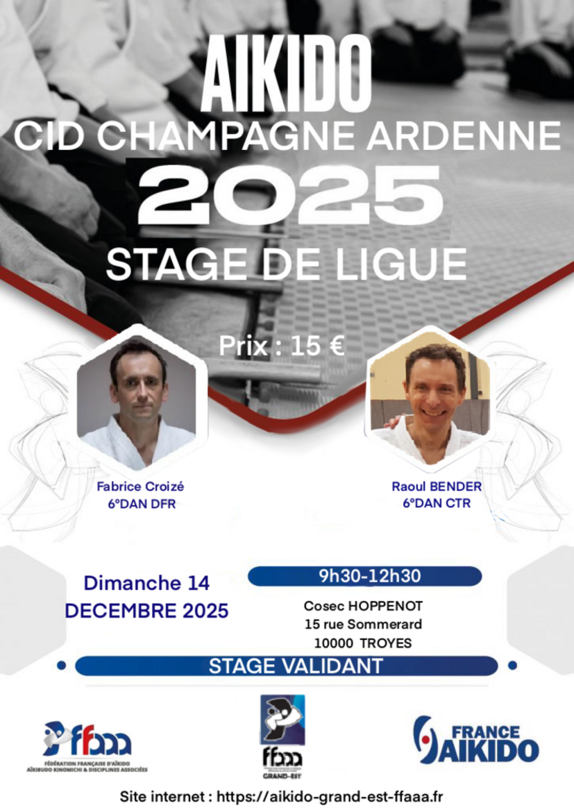 Affiche du Stage d'Aïkido à Troyes animé par Fabrice Croizé le dimanche 14 décembre 2025 Affiche du Stage d'Aïkido à Troyes animé par Fabrice Croizé le dimanche 14 décembre 2025