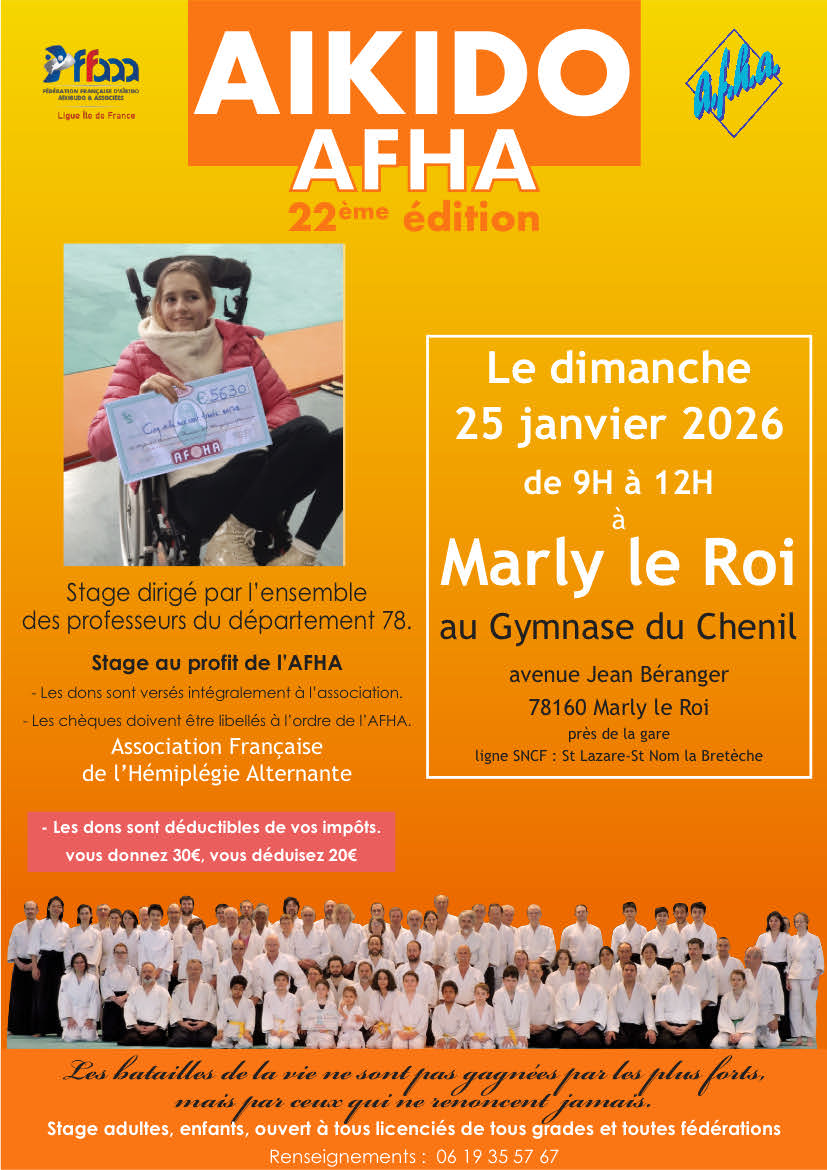 Affiche du Stage d'Aïkido à Marly-le-Roi animé par Dominique Dalet le dimanche 25 janvier 2026 Affiche du Stage d'Aïkido à Marly-le-Roi animé par Dominique Dalet le dimanche 25 janvier 2026