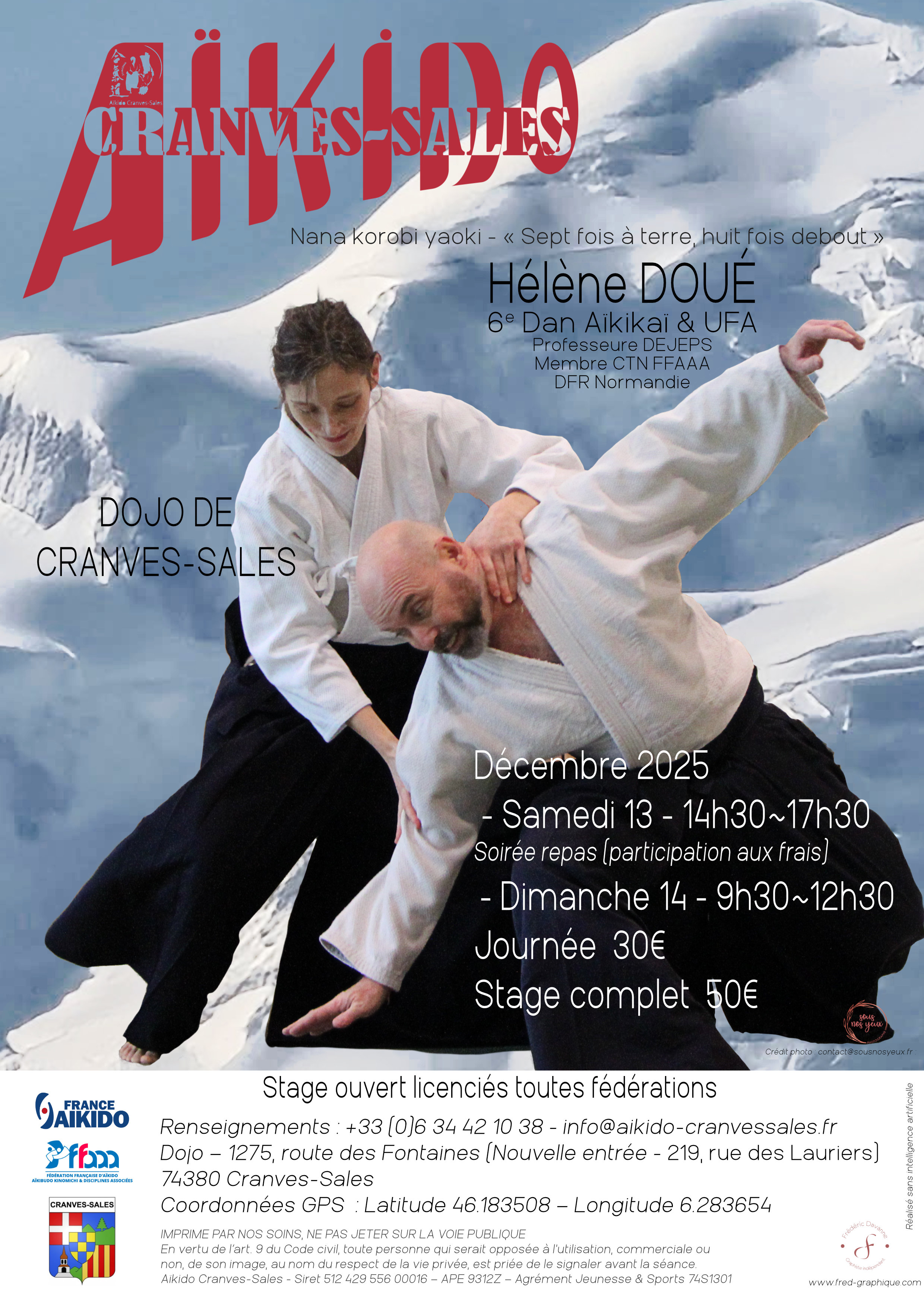 Affiche du Stage d'Aïkido à Cranves-Sales animé par Hélène Doué du samedi 13 décembre 2025 au dimanche 14 décembre 2025 Affiche du Stage d'Aïkido à Cranves-Sales animé par Hélène Doué du samedi 13 décembre 2025 au dimanche 14 décembre 2025