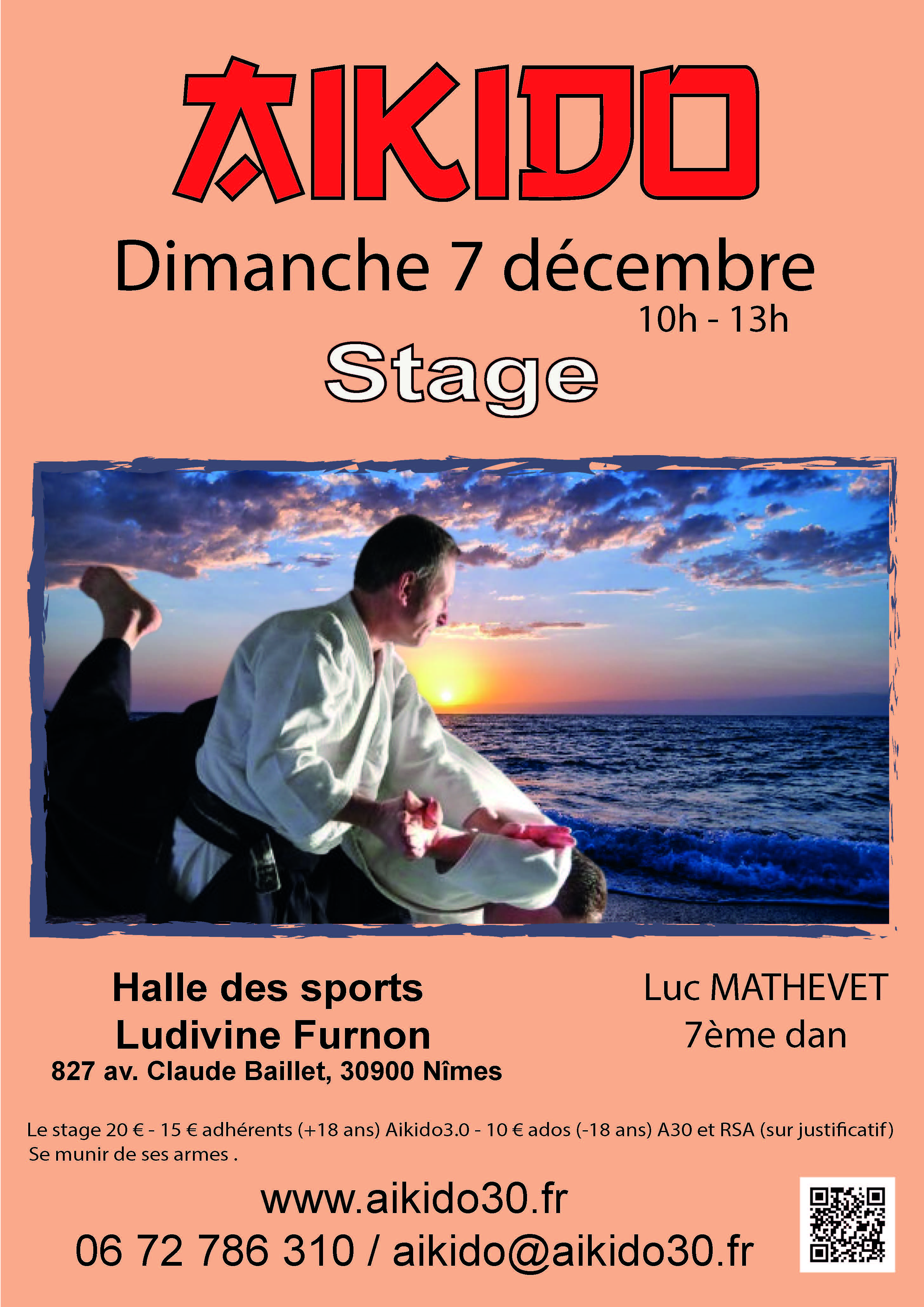 Affiche du Stage d'Aïkido à Nîmes animé par Luc Mathevet le dimanche 7 décembre 2025 Affiche du Stage d'Aïkido à Nîmes animé par Luc Mathevet le dimanche 7 décembre 2025