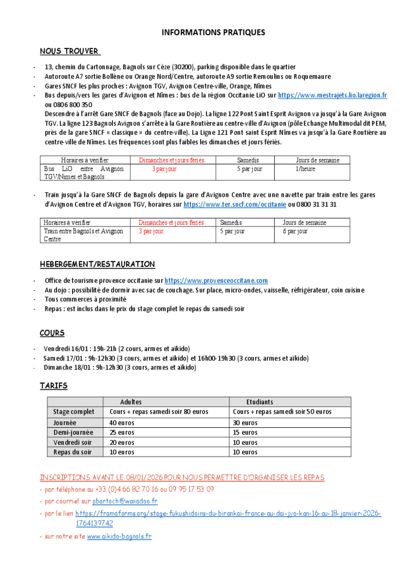 Affiche du Stage d'Aïkido à Bagnols-sur-Cèze animé par Kevin BECHIR et Alain DEVIGNE et Julie GOUTHEZ et Sophie ORIVEL et Ivan PEYRON du vendredi 16 janvier 2026 au dimanche 18 janvier 2026 Affiche du Stage d'Aïkido à Bagnols-sur-Cèze animé par Kevin BECHIR et Alain DEVIGNE et Julie GOUTHEZ et Sophie ORIVEL et Ivan PEYRON du vendredi 16 janvier 2026 au dimanche 18 janvier 2026