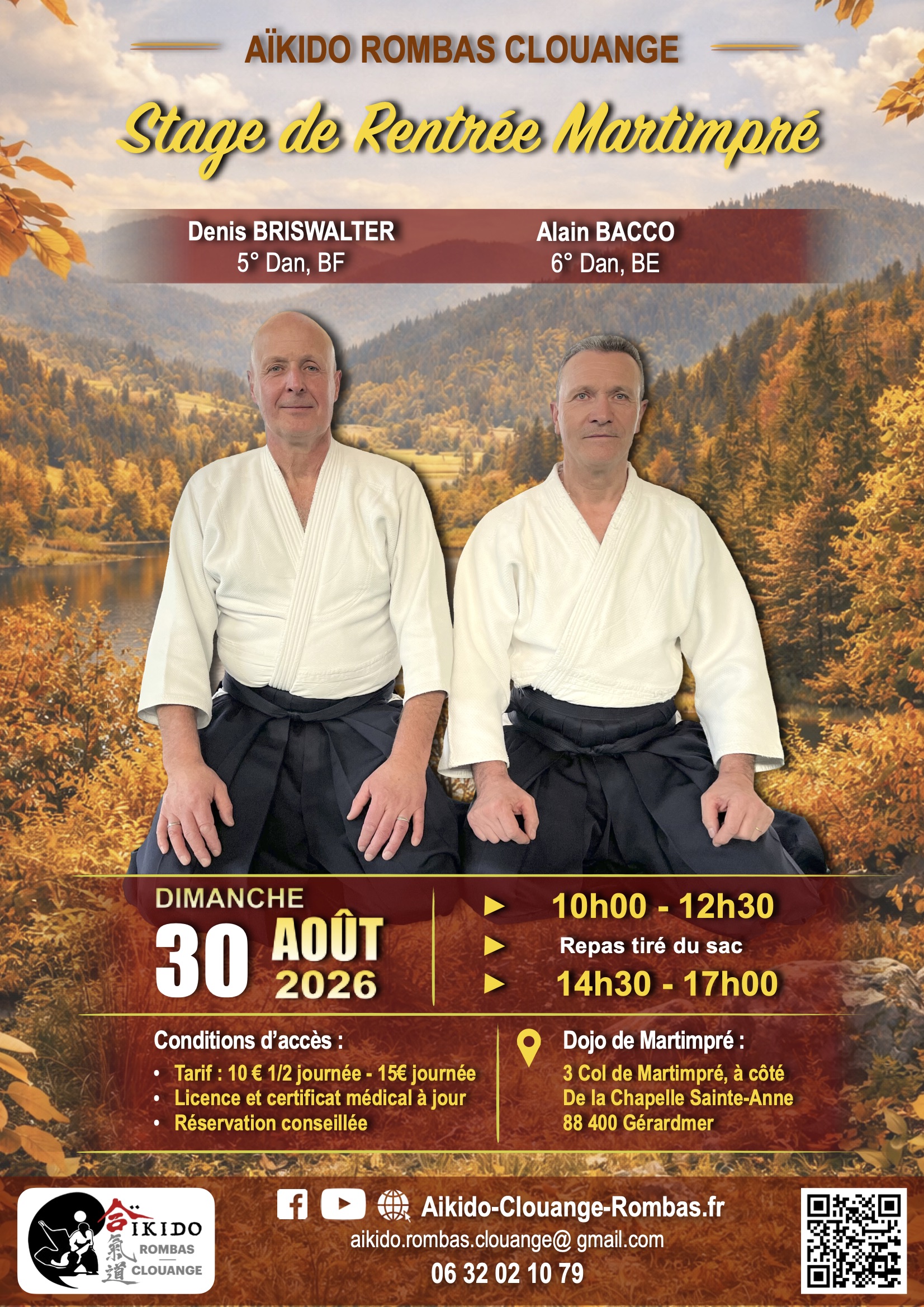 Stage d'Aïkido à Gerbépal animé par Alain Bacco et Denis Briswalter le dimanche 30 août 2026 — foto 2 su 3