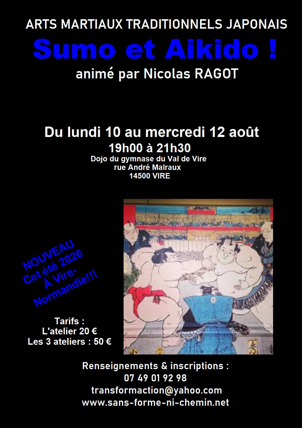 Stage d'Aïkido à Vire Normandie animé par Nicolas Ragot du lundi 10 août 2026 au mercredi 12 août 2026 — Foto 2 auf 2