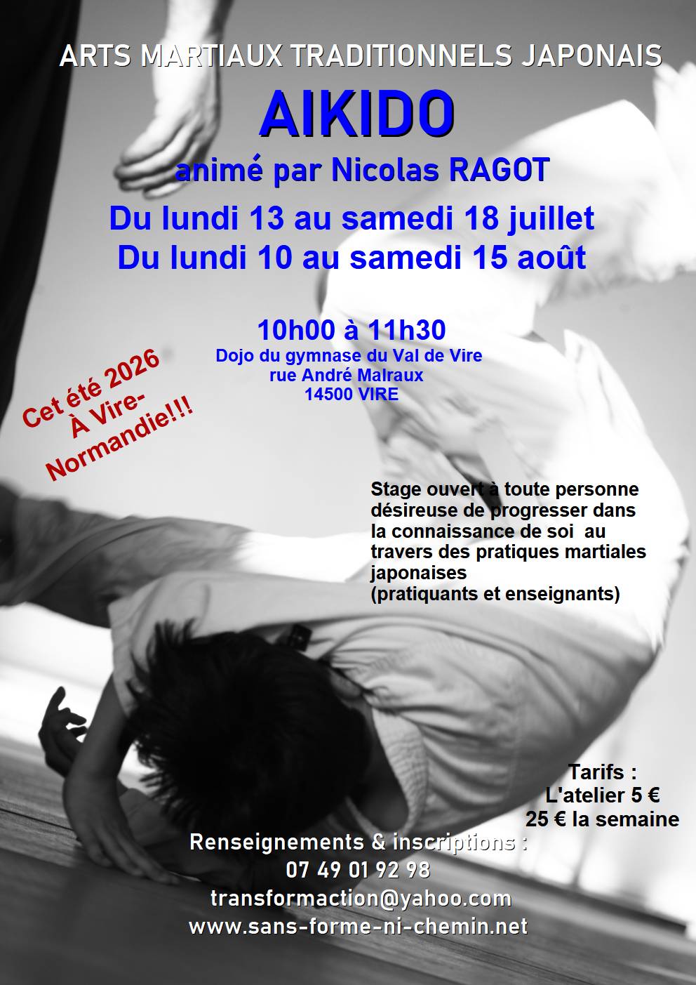 Stage d'Aïkido à Vire Normandie animé par Nicolas Ragot du lundi 10 août 2026 au samedi 15 août 2026 — fotografie 2 na 2
