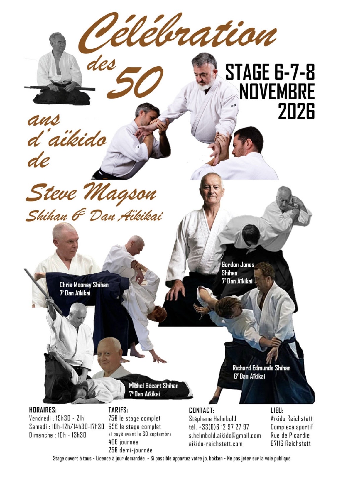 Stage d'Aïkido à Reichstett animé par Steve Magson et Michel Bécart et Chris Mooney et Gordon Jones et Richard Edmunds du vendredi 6 novembre 2026 au dimanche 8 novembre 2026 — फोटो 2 2 पर