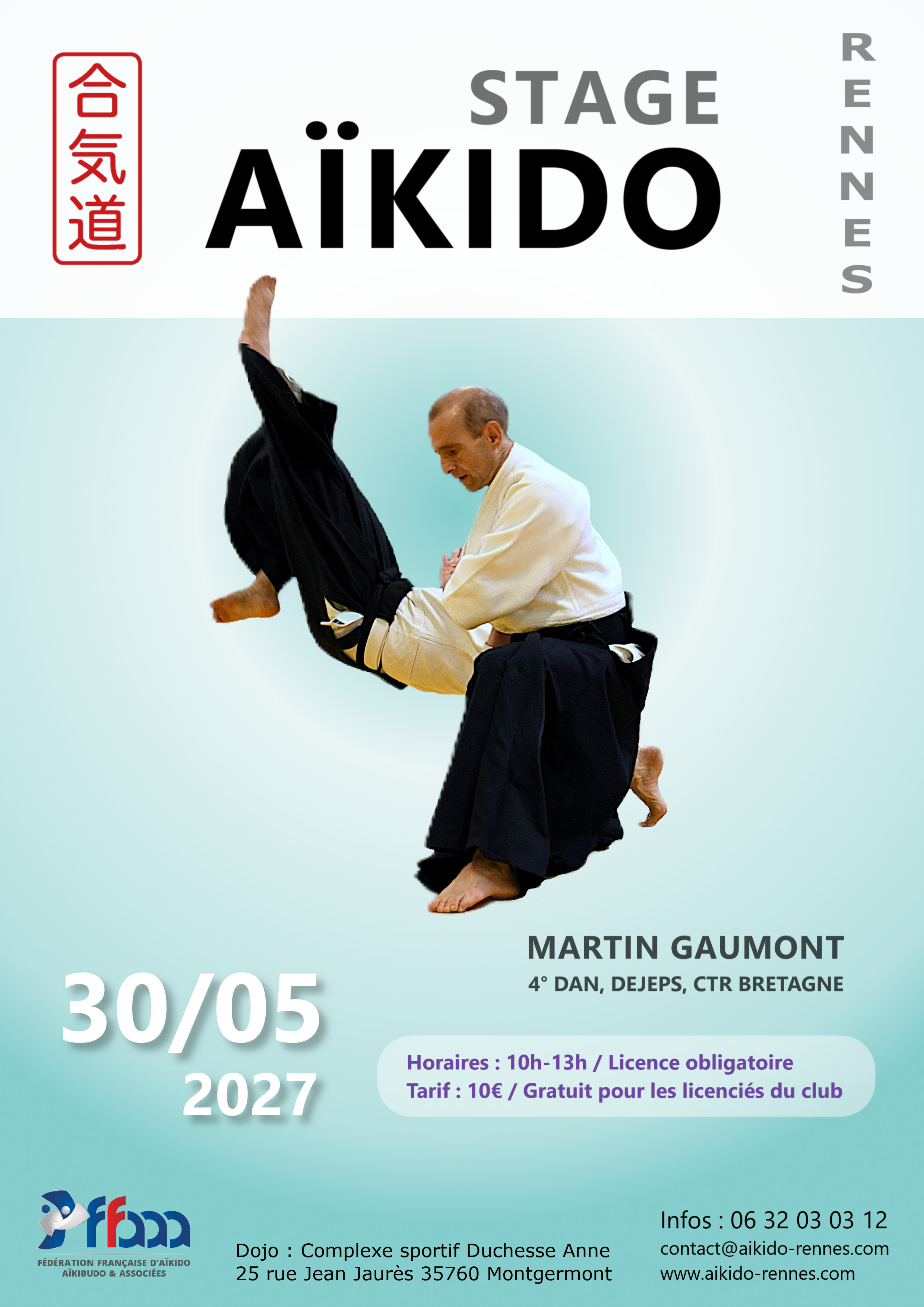 Stage d'Aïkido à Montgermont animé par Martin Gaumont le dimanche 30 mai 2027 — fotografie 2 pe 2