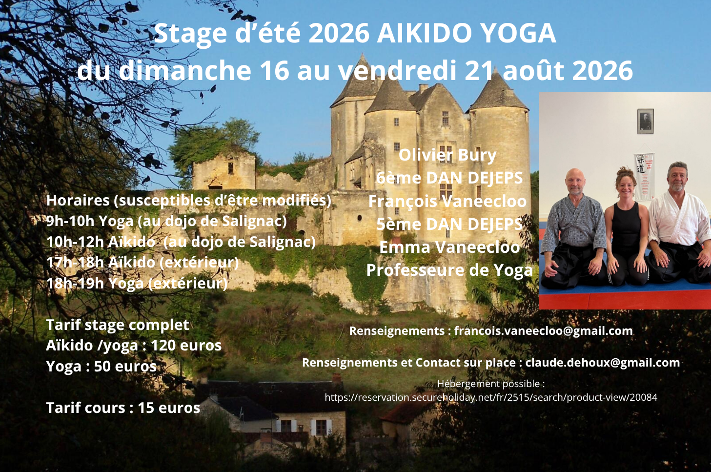 Stage d'Aïkido à Salignac-Eyvigues animé par Olivier Bury et François Vaneecloo du dimanche 16 août 2026 au vendredi 21 août 2026 — foto 2 em 2