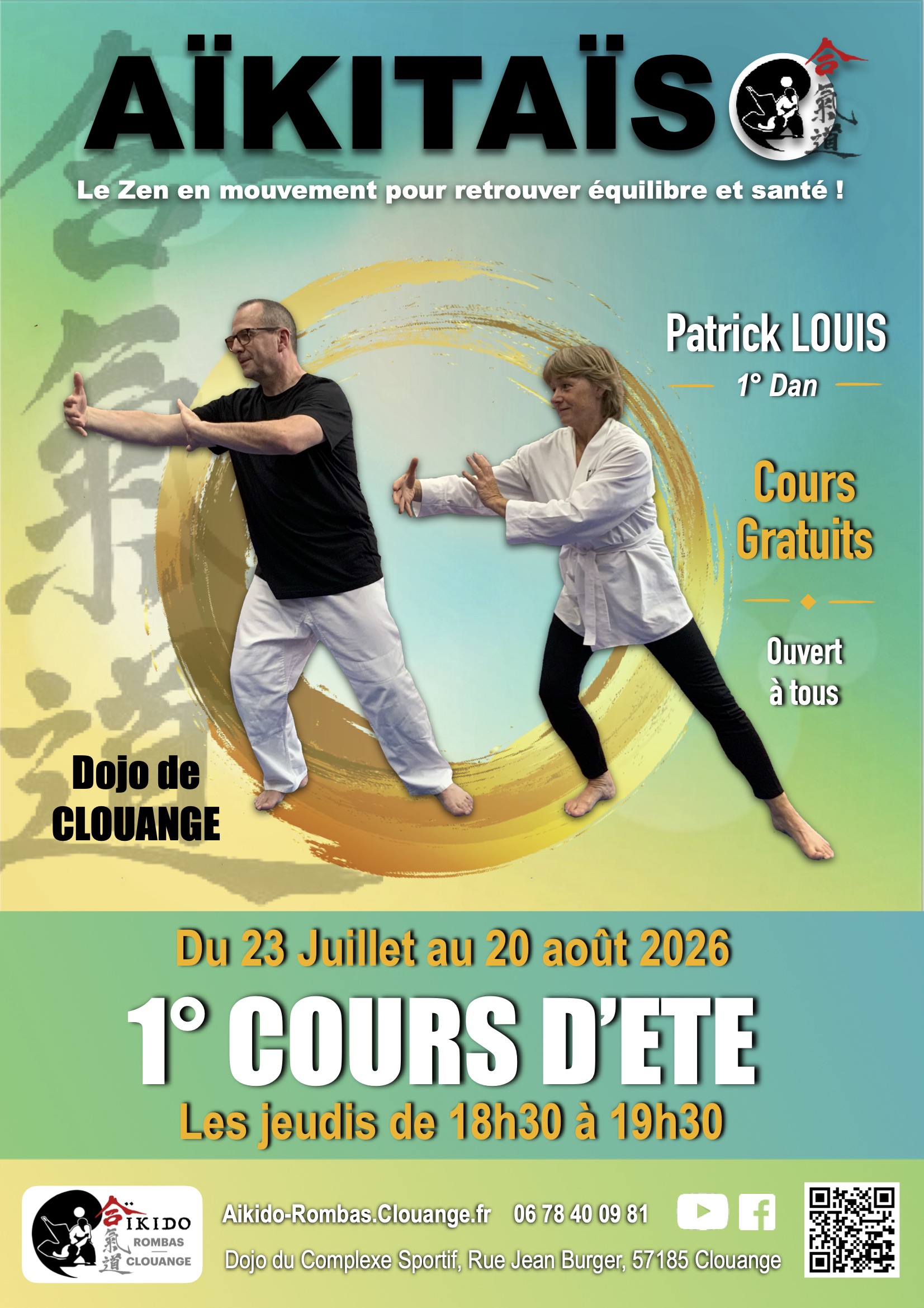 Stage d'Aïkido à Clouange animé par Patrick Louis le jeudi 13 août 2026 — foto 2 en 2