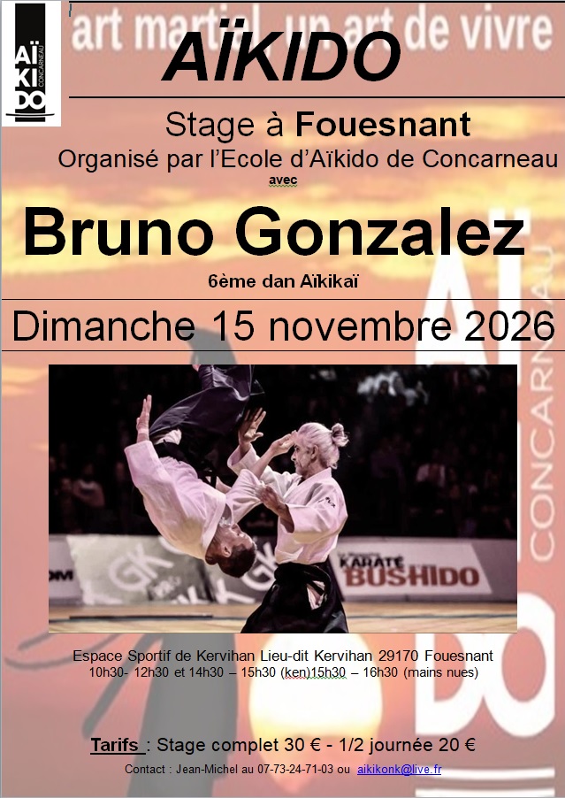 Stage d'Aïkido à Fouesnant animé par Bruno Gonzalez le dimanche 15 novembre 2026 — φωτογραφία 2 στο 2
