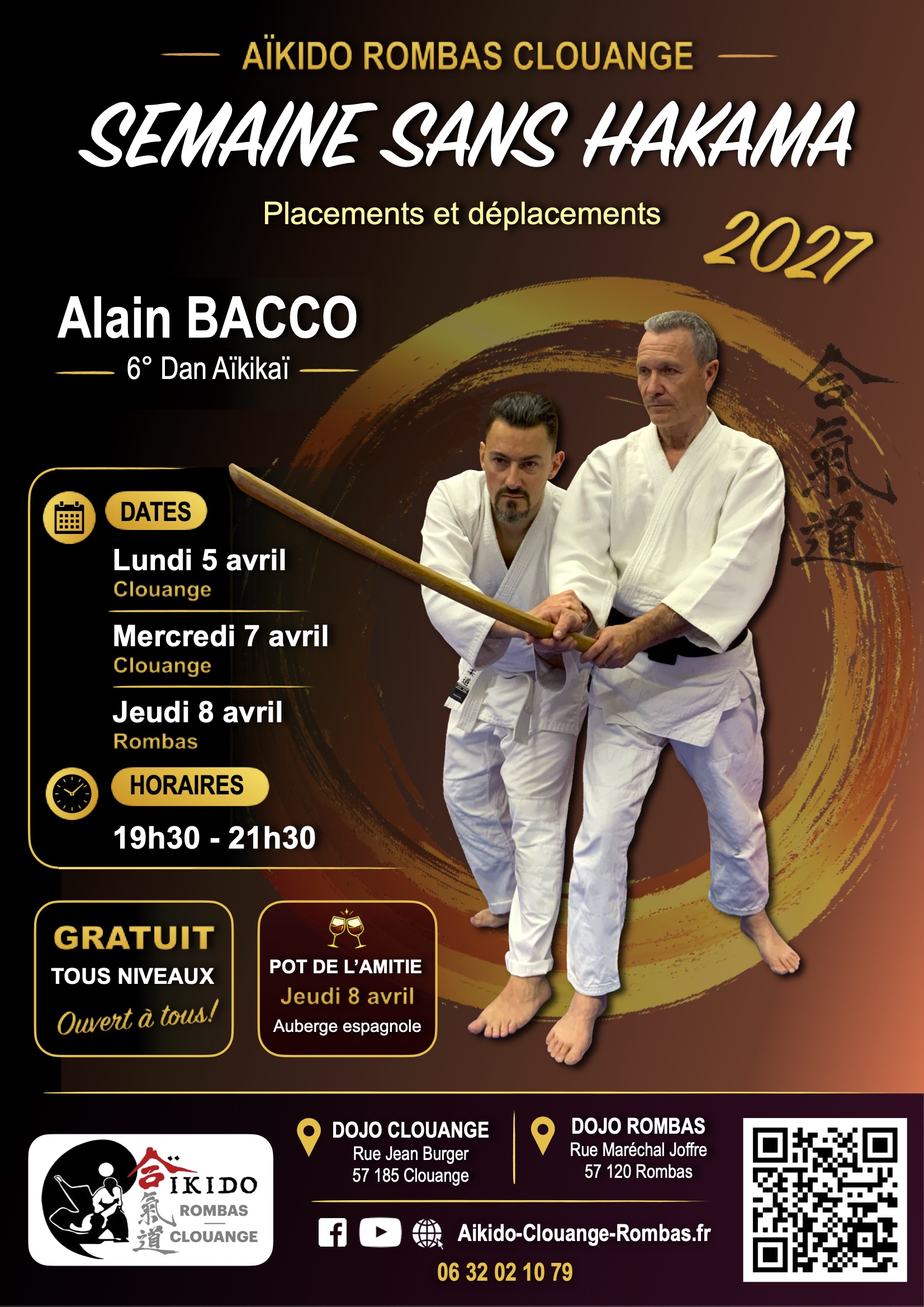 Stage d'Aïkido à Rombas animé par Alain Bacco le jeudi 8 avril 2027 — φωτογραφία 2 στο 2