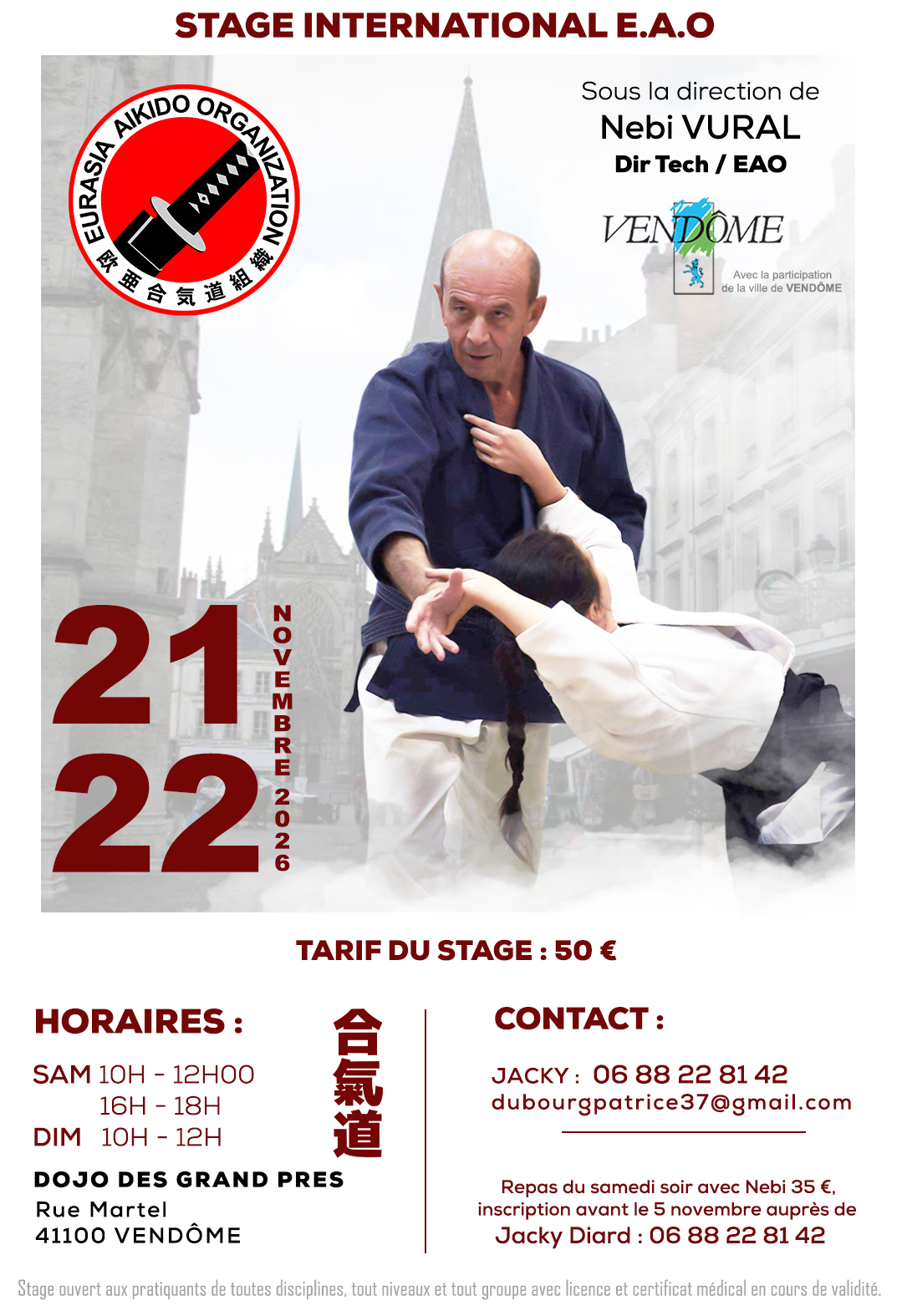 Stage d'Aïkido à Vendôme animé par Nebi Vural du samedi 21 novembre 2026 au dimanche 22 novembre 2026 — foto 2 em 2