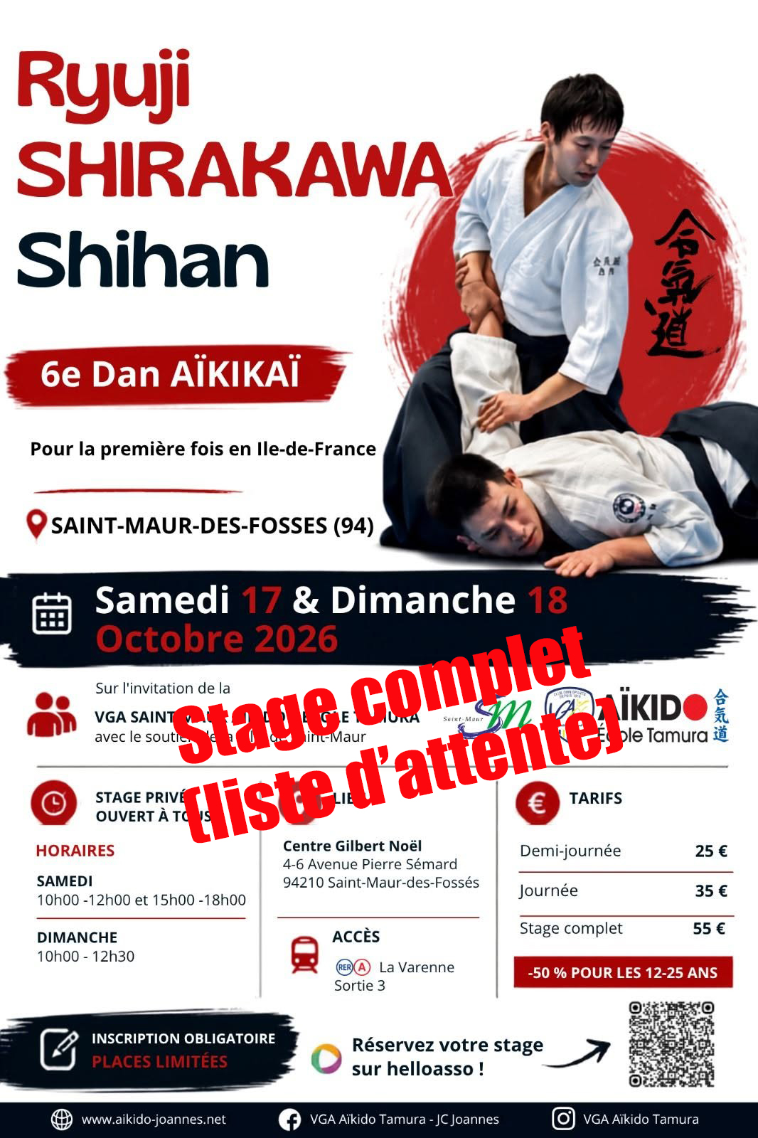 Stage d'Aïkido à Saint-Maur-des-Fossés animé par Ryuji Shirakawa du samedi 17 octobre 2026 au dimanche 18 octobre 2026 — foto 2 em 2