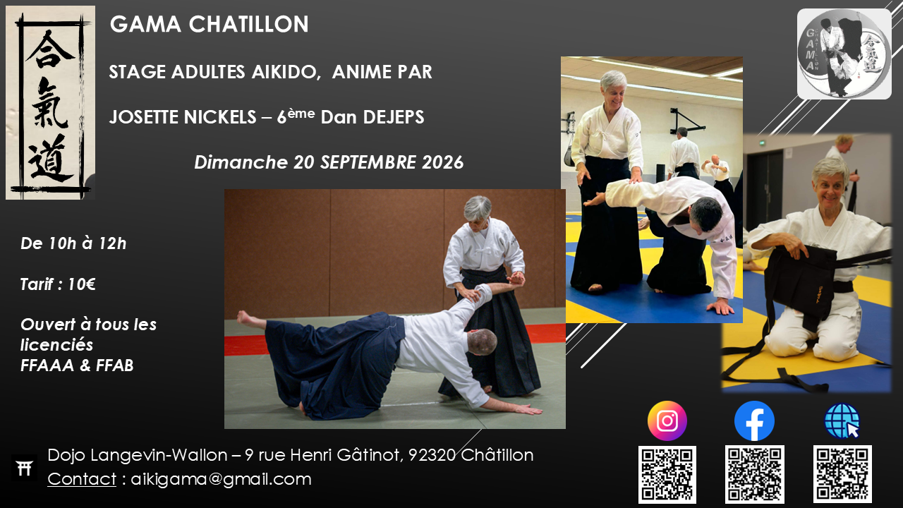 Stage d'Aïkido à Châtillon animé par Josette Nickels le dimanche 20 septembre 2026 — foto 2 en 2