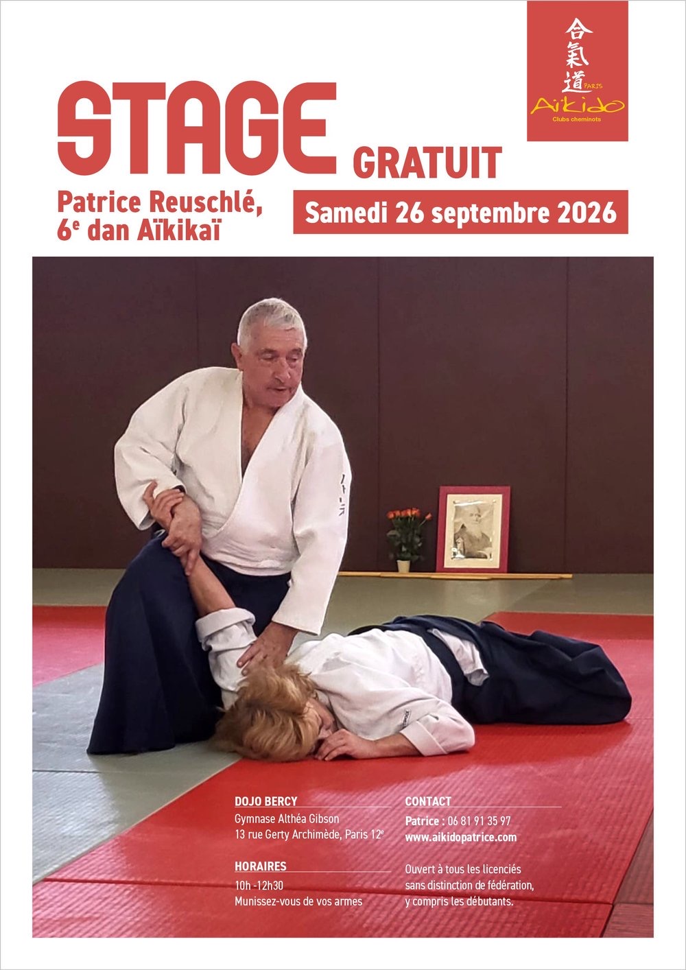 Stage d'Aïkido à Paris animé par Patrice Reuschlé le samedi 26 septembre 2026 — Foto 2 auf 2
